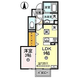 プラムコート 1LDKの間取図画像