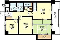 ロイヤルコーポ伊保 3DKの間取図画像