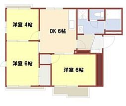 ハイツあわ 3DKの間取図画像