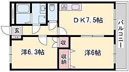 エ・パ・スウィール 2DKの間取図画像