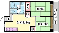山上ビル 2DKの間取図画像