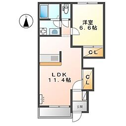 グランシャリオ 1LDKの間取図画像
