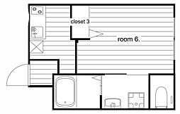 SAN MERE 三木本町 1Kの間取図画像