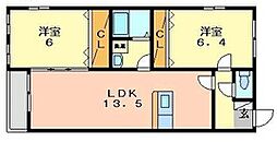 ラ・シードコート 2LDKの間取図画像