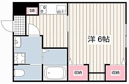 三木市本町2丁目アパート 1Kの間取図画像