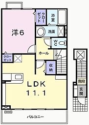 アバンツァート玉手2 1LDKの間取図画像