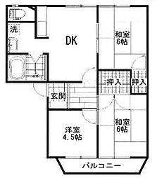 ユートピアエイト 2DKの間取図画像