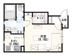 ロタス中島 1Kの間取図画像