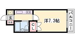 ジュネス姫路2 1Kの間取図画像
