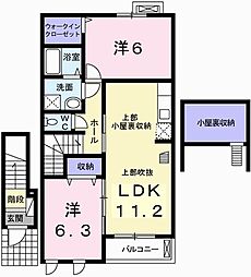 ヌーベル・ヴァンA 2LDKの間取図画像