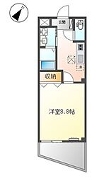 ジェード 1Kの間取図画像