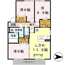 リヴェールコート 3LDKの間取図画像
