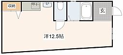 カーサ西飾磨ビル ワンルームの間取図画像