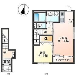 クレスト・若宮 1LDKの間取図画像
