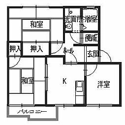 コーポ向陽台B棟 3Kの間取図画像