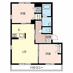 ベレオシャトー姫路 2LDKの間取図画像