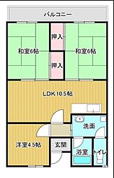 城西ハイツ 3LDKの間取図画像