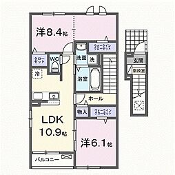 新在家中の町アパート 2階/202