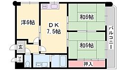 ロイヤルコーポ野田 3DKの間取図画像