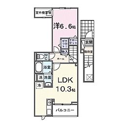ヴェルデ・フレスコ 1LDKの間取図画像