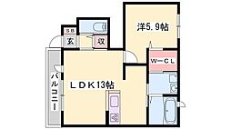 エミネンス堂本 1LDKの間取図画像