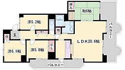 シャトウブランシェ 4LDKの間取図画像