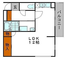 パークサイド姫路 1DKの間取図画像
