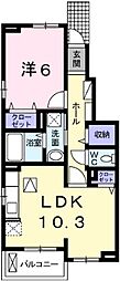 カルムメゾン2 1LDKの間取図画像