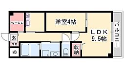グレースコート 1LDKの間取図画像