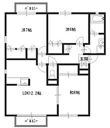 ラフィーネ田寺東B棟 3LDKの間取図画像