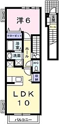 アンジェリカ2 1LDKの間取図画像