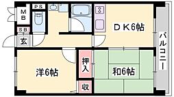 ウエストヒルズ 2DKの間取図画像