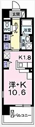 ポーシェガーデン3 1Kの間取図画像
