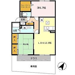セジュール山陽 2LDKの間取図画像
