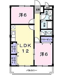 ニューマリッチ加古 2LDKの間取図画像