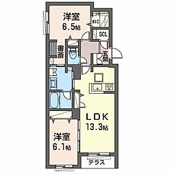 メゾンエテルノ 2LDKの間取図画像