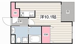 コリーヌ ワンルームの間取図画像