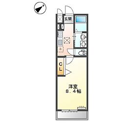 ステラコート 1Kの間取図画像