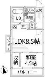 メゾン・ド・アルシュ 1DKの間取図画像