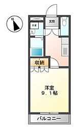 ミルフィオリ1 1Kの間取図画像