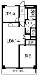 ハイツ野田 2LDKの間取図画像