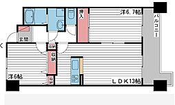 ハーモニー三幸 2LDKの間取図画像
