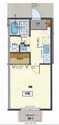 イーストヴィレッヂ 1Kの間取図画像
