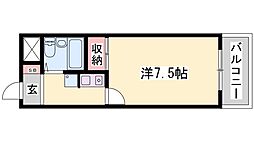 ロイヤルヒルズ北平野 1Kの間取図画像