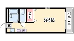 世奈 1Kの間取図画像
