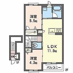 カーサグラス オエステ 2階