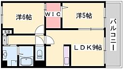 ファンド香呂 2LDKの間取図画像