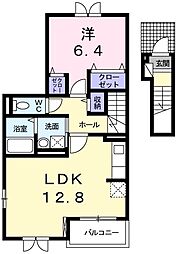 メゾンドシュシュサウス 1LDKの間取図画像