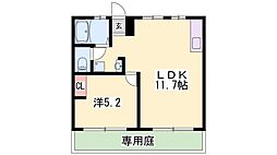 カナロア野里駅前 1LDKの間取図画像