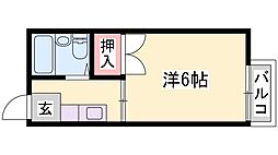 若宮ハイツ 1Kの間取図画像